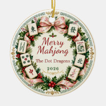 Mahjong Christmas Ornament Gift