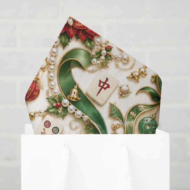 Mahjong Christmas Tissue Paper (Gift Bag)