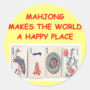 mahjong classic round sticker