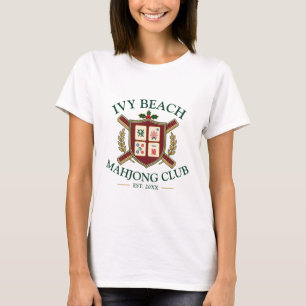 Mahjong Club Shirt Varsity Crest Name and Year