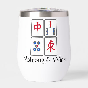 Mahjong Design Thermal Wine Tumbler
