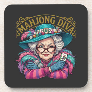 Mahjong Diva Funny Women's Coaster