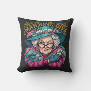 Mahjong Diva Funny Women's Cushion