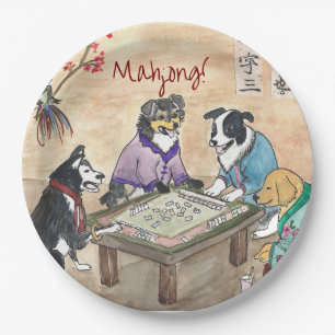 Mahjong Dogs -  Paper Plate