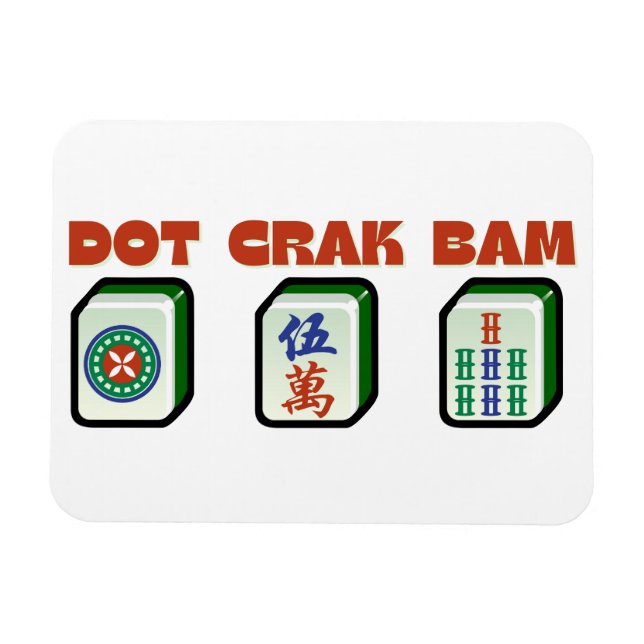 Mahjong Dot Crak Bam   Magnet (Horizontal)