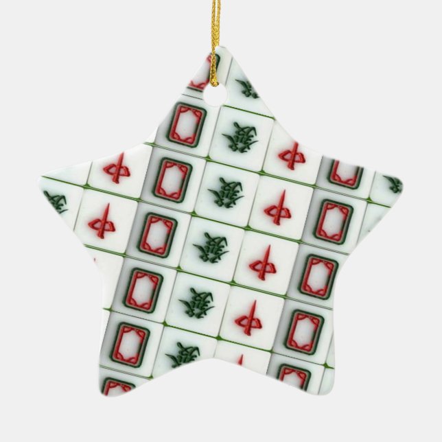 Mahjong Dragons Ceramic Ornament (Front)