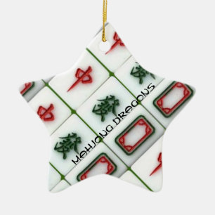 Mahjong Dragons Ceramic Tree Decoration