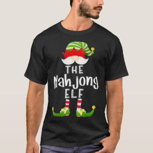 Mahjong Elf Group Christmas Funny Pajama Party T-Shirt