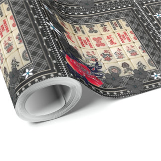 Mahjong framed wrapping paper