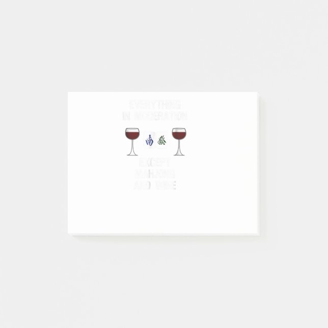 Mahjong Funny Wine Moderation Post-it Notes (Front)