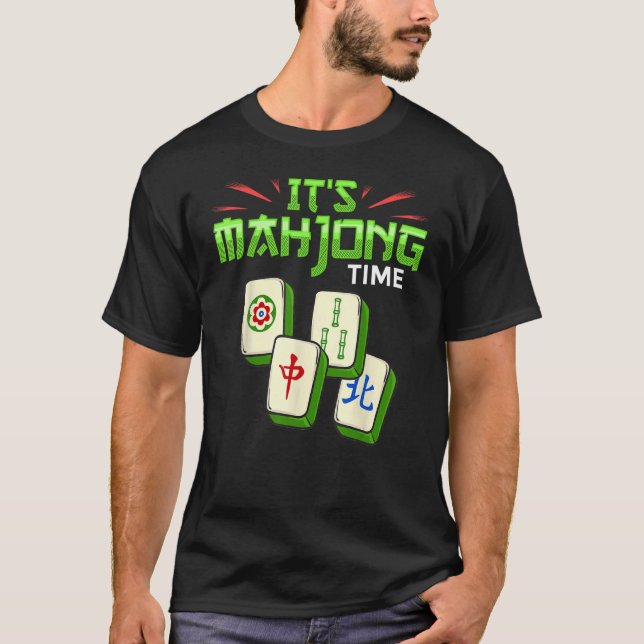 Mahjong Game Mah Jongg Online Player Tile T-Shirt (Front)
