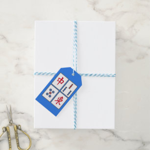 Mahjong Game Tiles Design Gift Card Tags