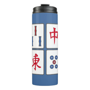 Mahjong Game Tiles Design Thermal Tumbler