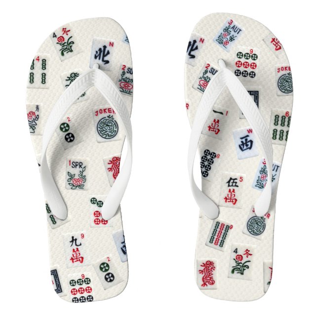 MahJong game tiles design   Thongs (Footbed)