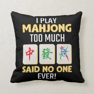 Mahjong Gamer Board Game China Japan Mah Jong Cushion