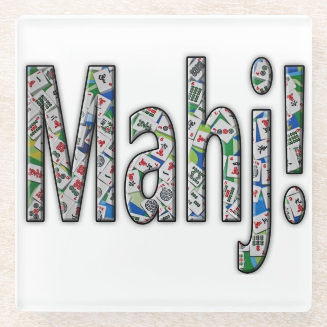 Mahjong Glass Coaster - Mahj! (Front)