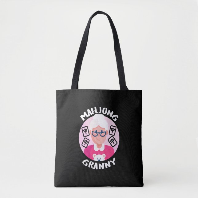 Mahjong Granny | Funny Mahjong  Tote Bag (Front)