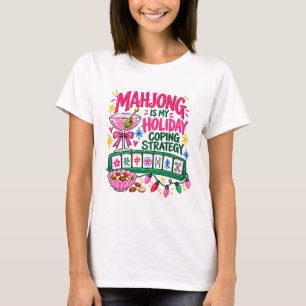 Mahjong Holiday Shirt Coping Strategy Pink Tee