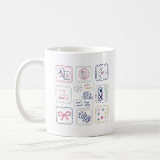 Mahjong Inspired Tiles & Lucky Charms Collage Coffee Mug