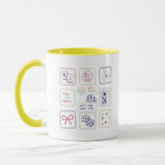 Mahjong Inspired Tiles & Lucky Charms Collage Mug