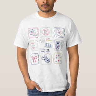 Mahjong Inspired Tiles & Lucky Charms Collage T-Shirt