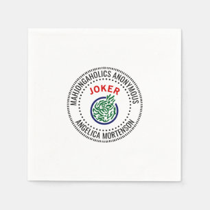 Mahjong Joker “Mahjongaholics Anonymous” Name Napkin