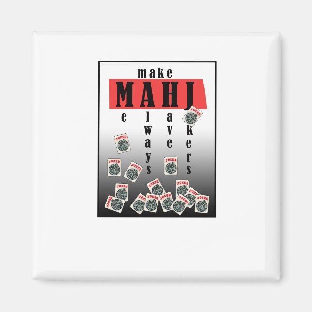 mahjong jokers logo magnet (Front)