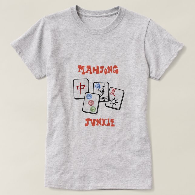 Mahjong Junkie T-Shirt (Design Front)