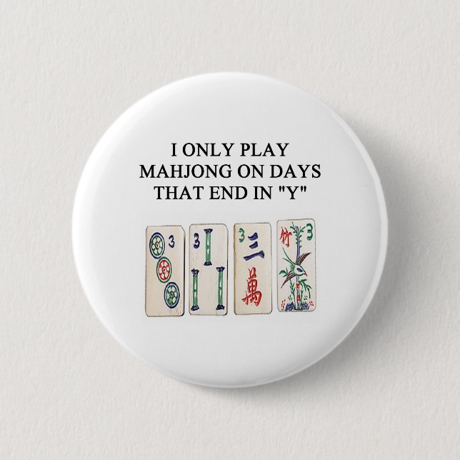 mahjong lover 6 cm round badge (Front)