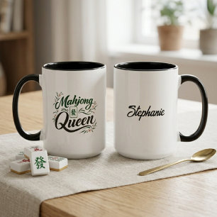 Mahjong Lover Floral Botanical Queen Mug