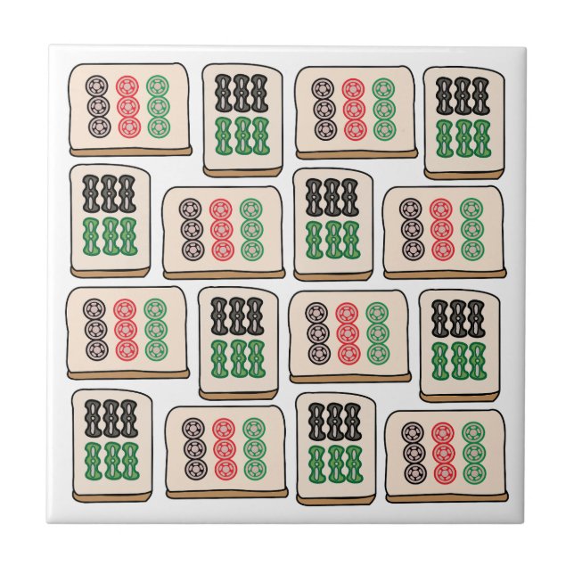 Mahjong Luck Strategy Player Fans Ceramic Tile (Front)