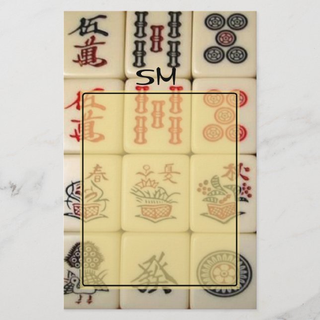 Mahjong monogram stationery (Front)