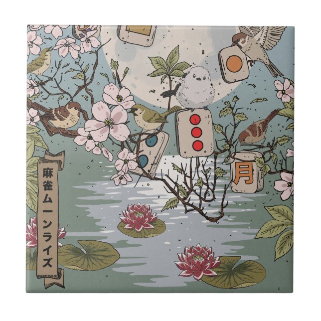 Mahjong Moonrise Ceramic Tile (Front)