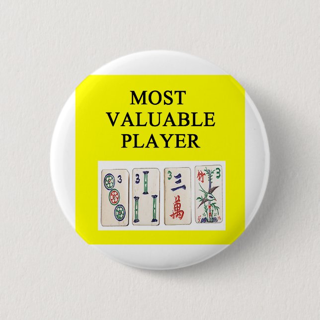 MAHJONG most valuable player 6 Cm Round Badge (Front)