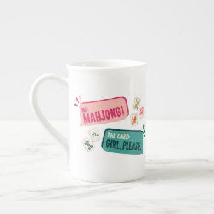 Mahjong Mug–Me: Mahjong! The Card: Girl, Please. Bone China Mug