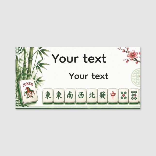 Mahjong Name Tag (Front)
