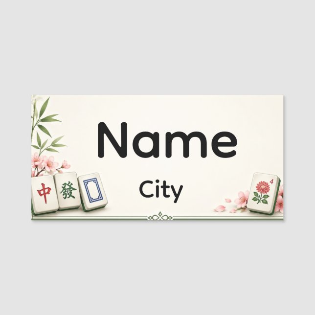 Mahjong Name Tag (Front)
