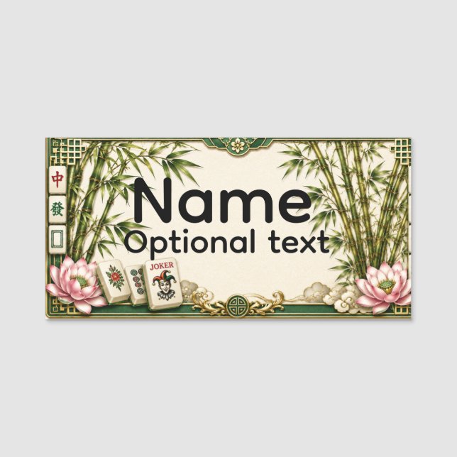Mahjong Name Tag (Front)