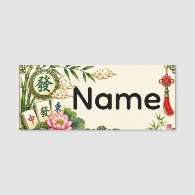 Mahjong Name Tag (Front)