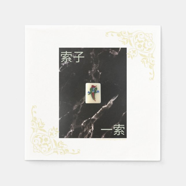 Mahjong Napkin with Cantonese 1 of Bamboo (Front)