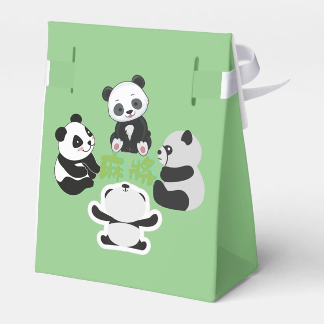 Mahjong Panda Cute Funny Favour Box (Back Side)