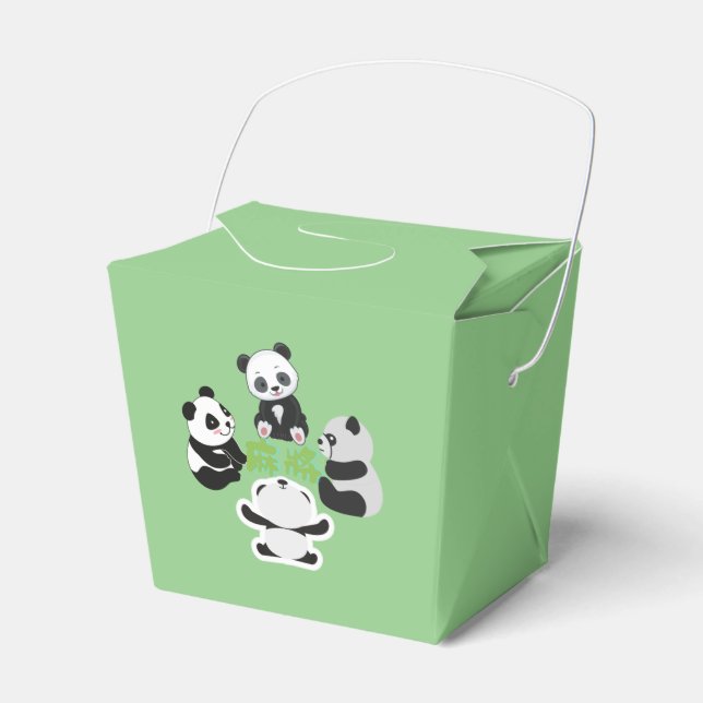 Mahjong Panda Cute Funny Favour Box (Front Side)