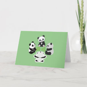 Mahjong Panda Cute Funny  Holiday Card