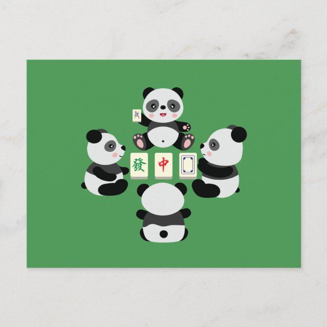 Mahjong Panda  Postcard (Front)