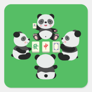 Mahjong Panda Square Sticker