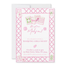 Mahjong Party Invitation, Girls Night Coquette