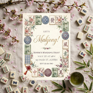 Mahjong Party Invitation, mahjong instant Invitation