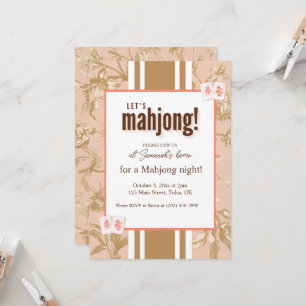 Mahjong Party Invitation, toile, mahjong tiles Invitation