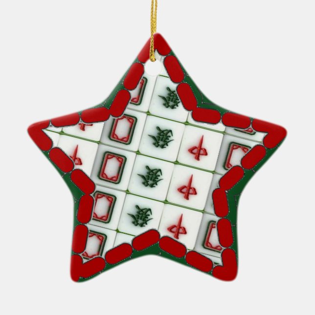 Mahjong pattern ceramic ornament (Front)