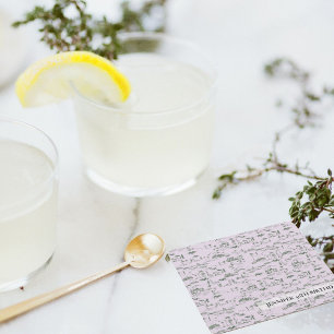 Mahjong Personalised Purple toile  Square Paper Coaster